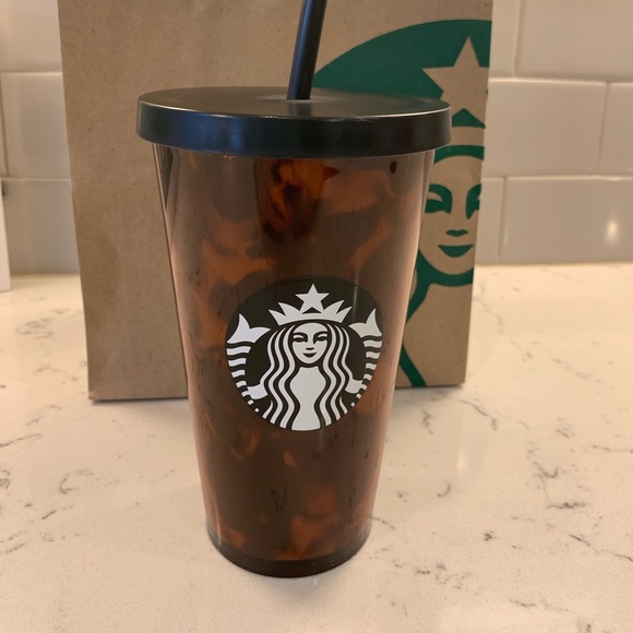 ☕️STARBUCKS Black/Brown Tortoise Mocha Tumbler - Picture 3 of 6